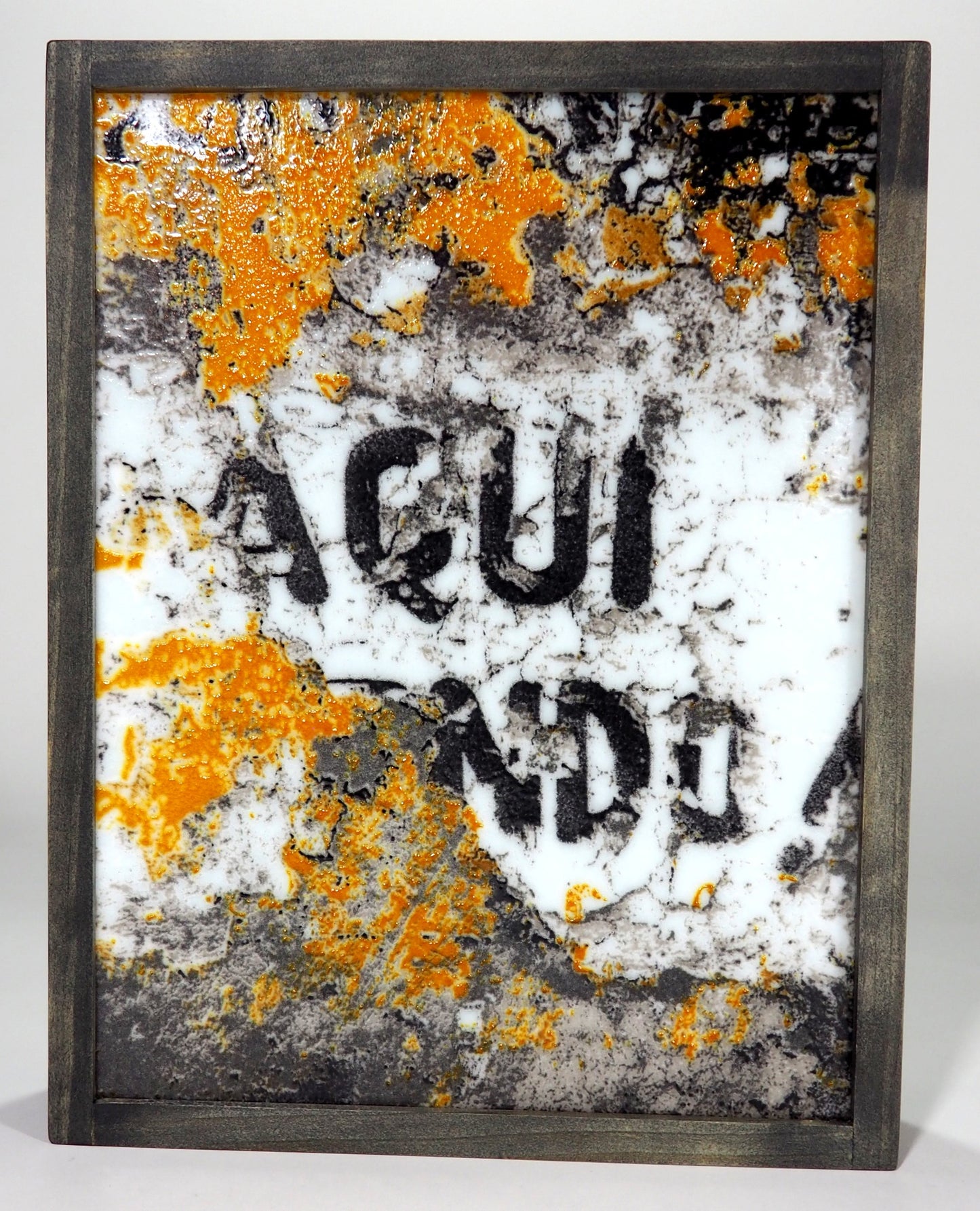 Aqui! Kilnformed Glass Wall or Shelf Piece Fused Art Glass