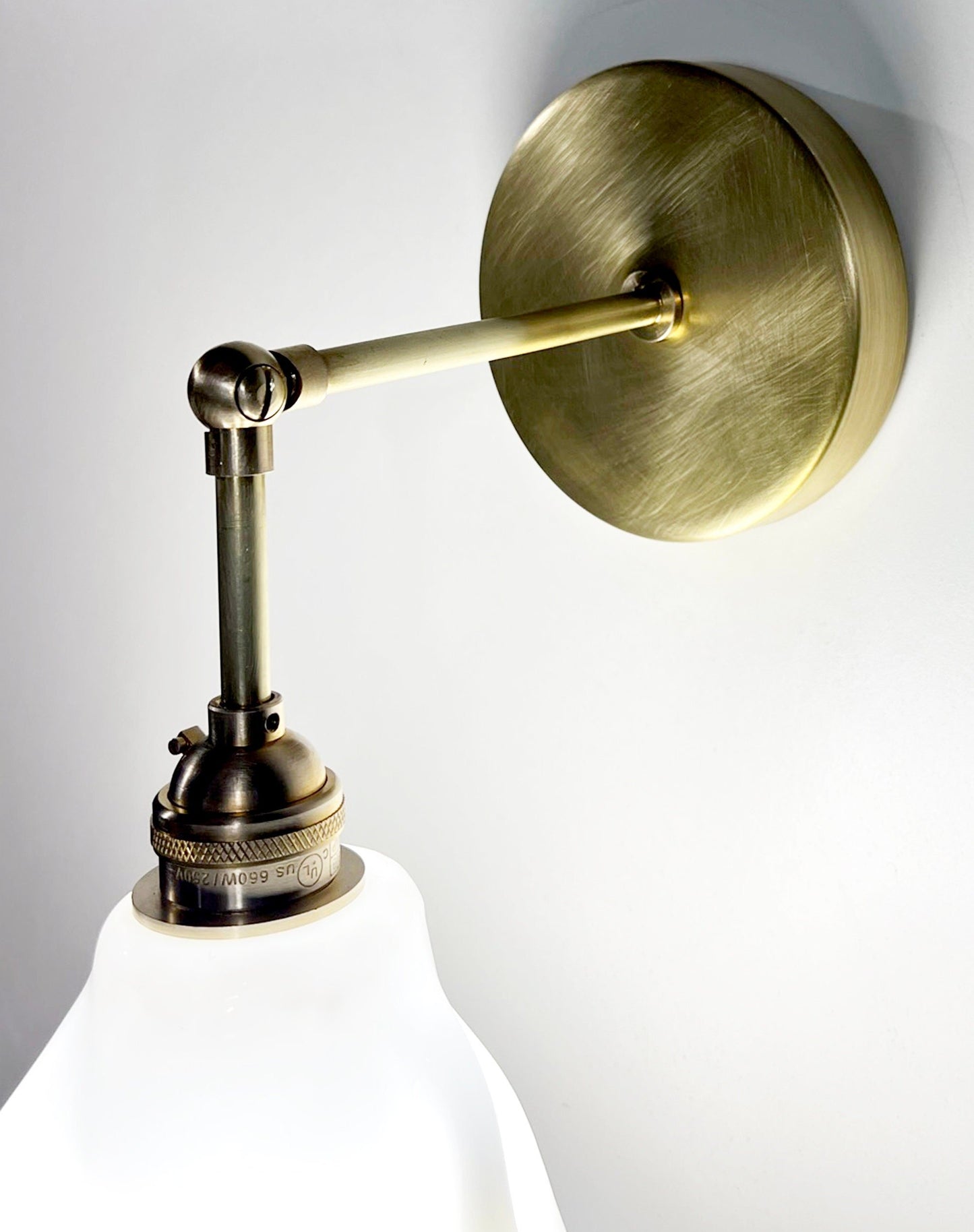 The Handkerchief Wall Sconce with Brass Fittings, White Glass