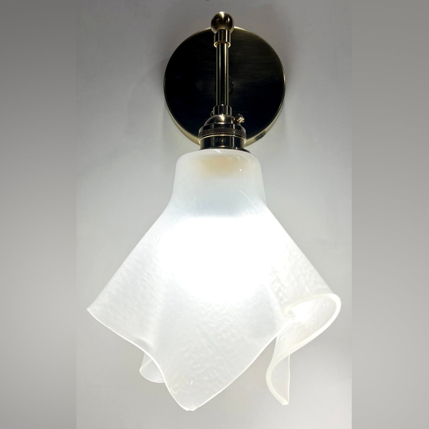 The Handkerchief Wall Sconce with Brass Fittings, Frosted Glass