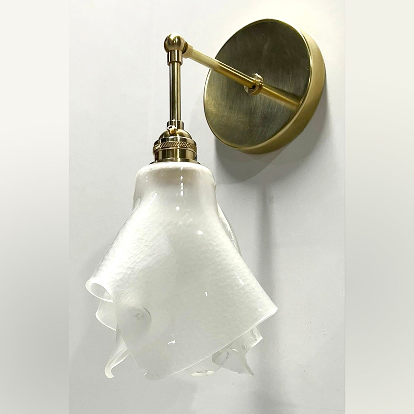 The Handkerchief Wall Sconce with Brass Fittings, Frosted Glass
