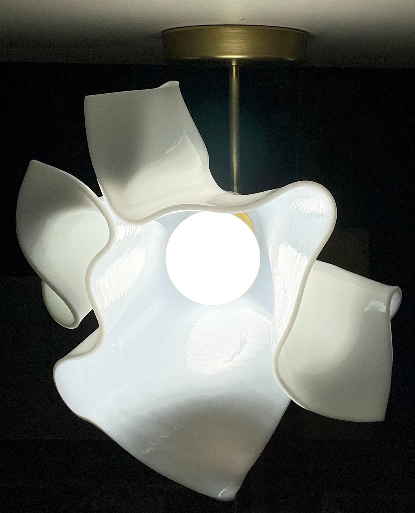 The Handkerchief Wall Sconce with Brass Fittings, Frosted Glass