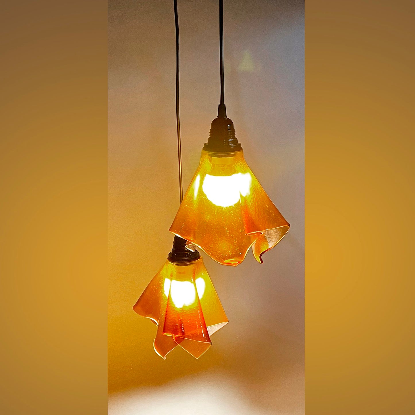 The Handkerchief Pendant Light, Amber Glass