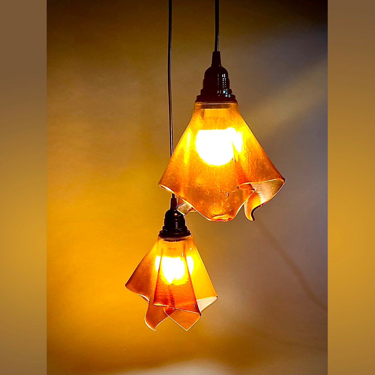 The Handkerchief Pendant Light, Amber Glass