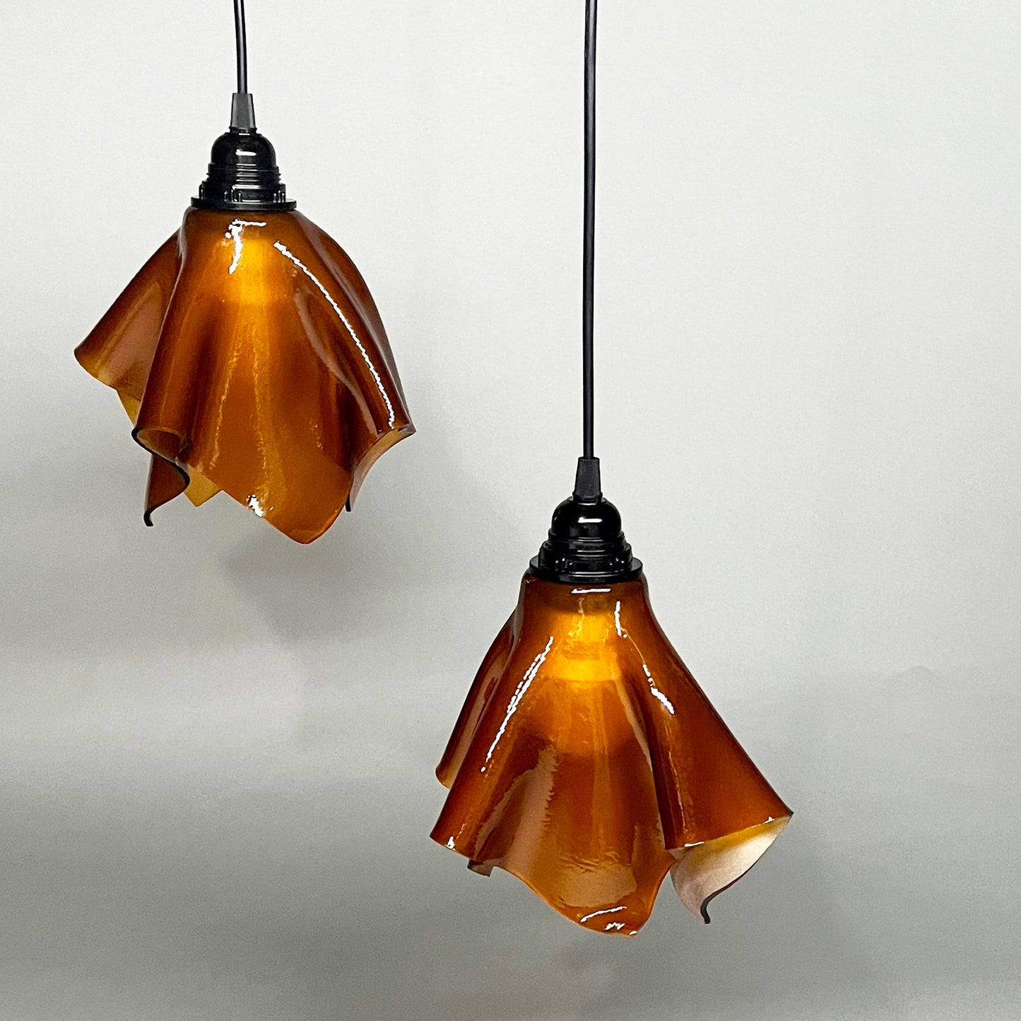 The Handkerchief Pendant Light, Amber Glass