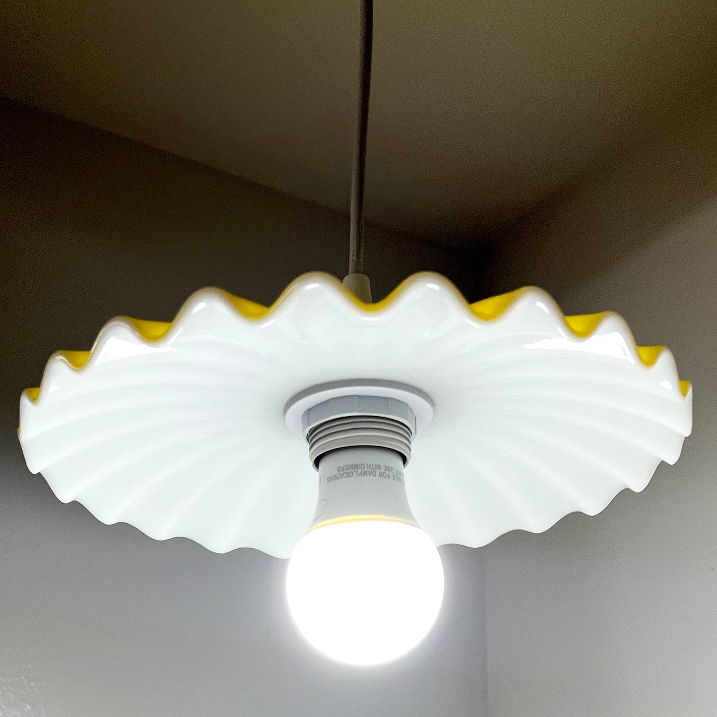 Candy Dish Pendant Light in Marigold Yellow