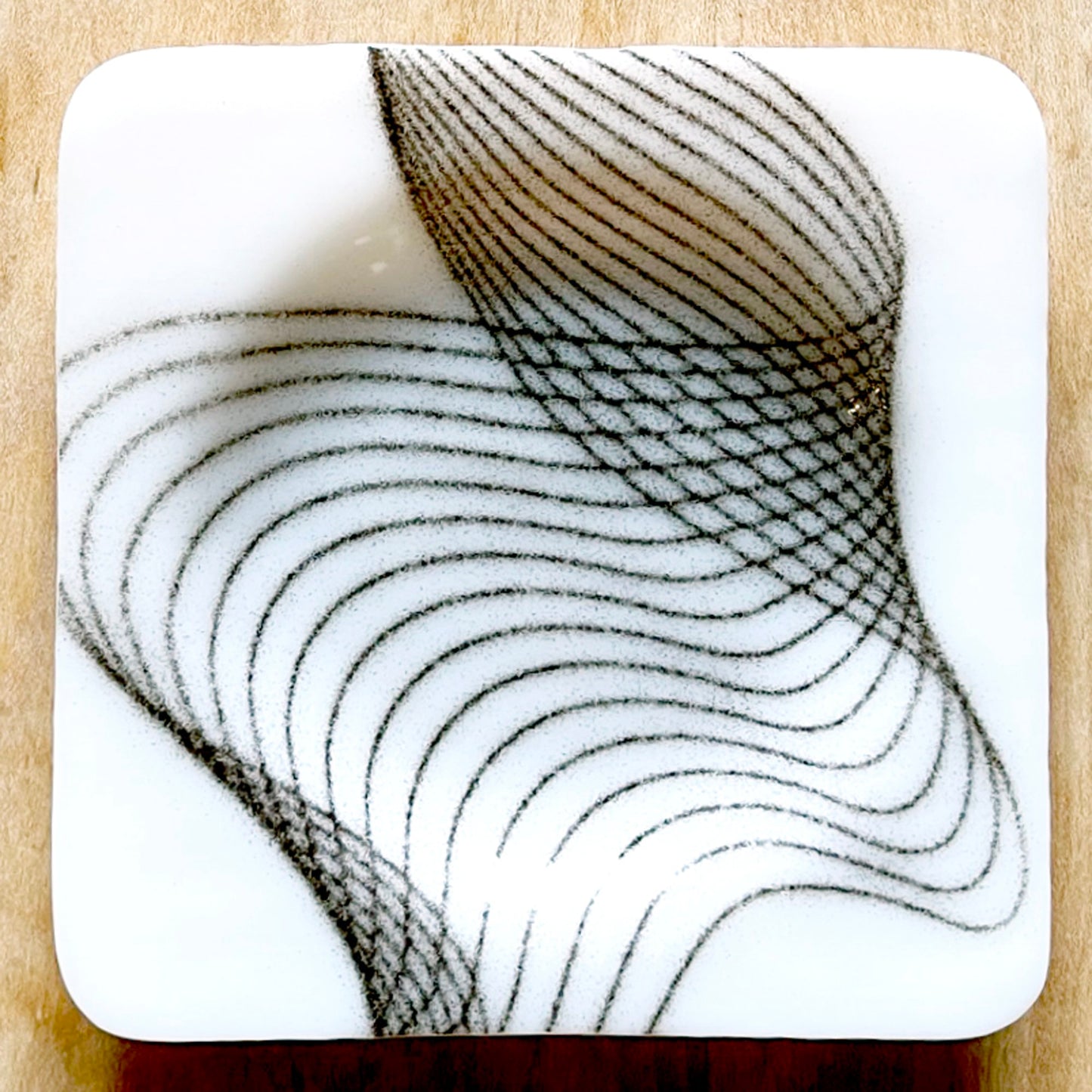 Glass Drink Coasters with Frequency Design