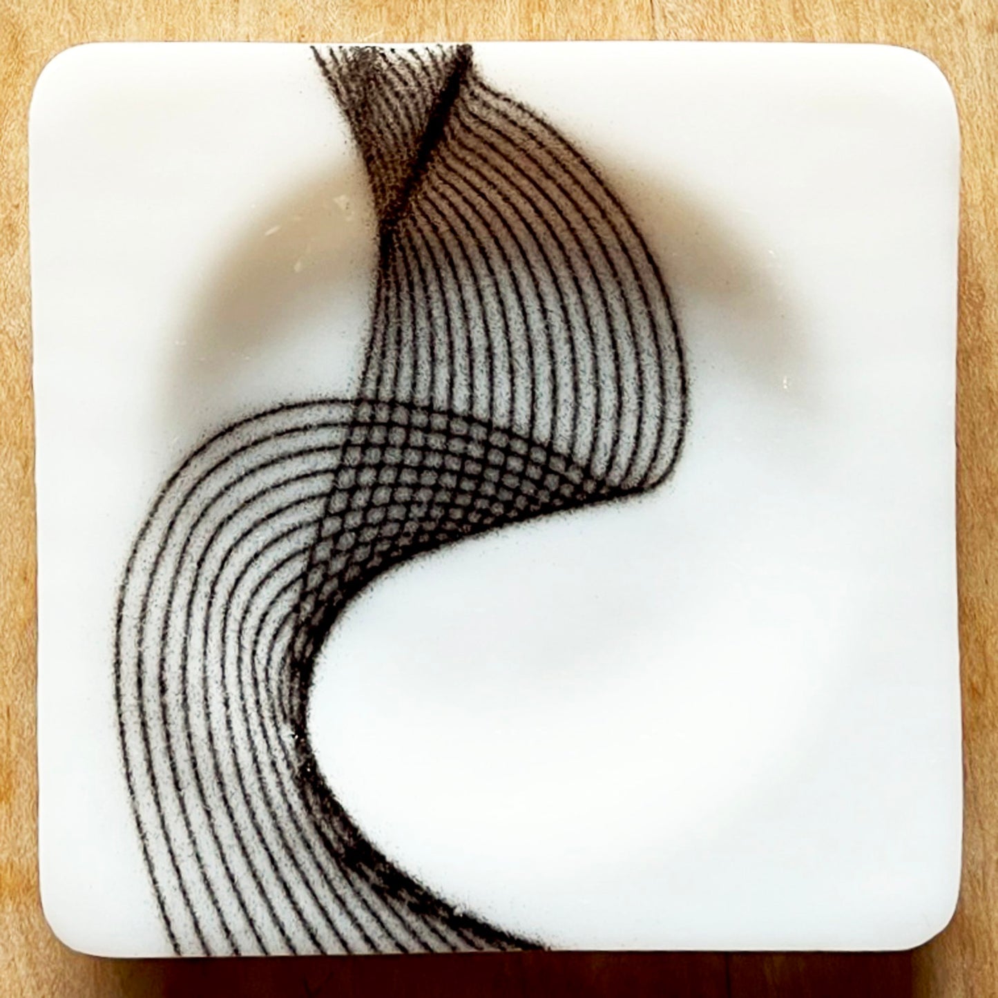 Glass Drink Coasters with Frequency Design