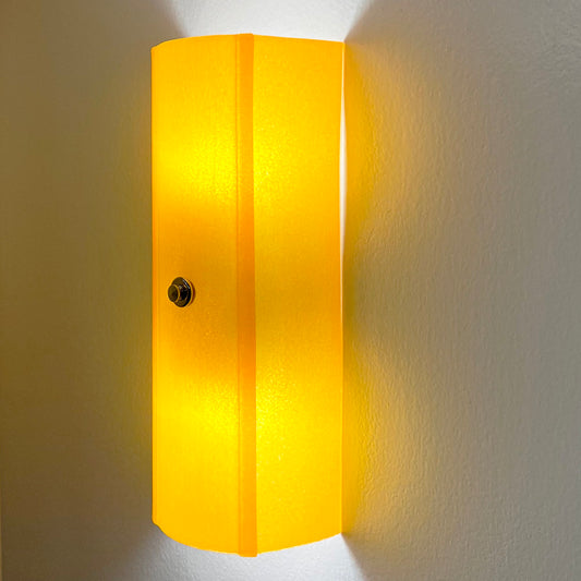 Half Round Glass Wall Sconce, Burnt Orange