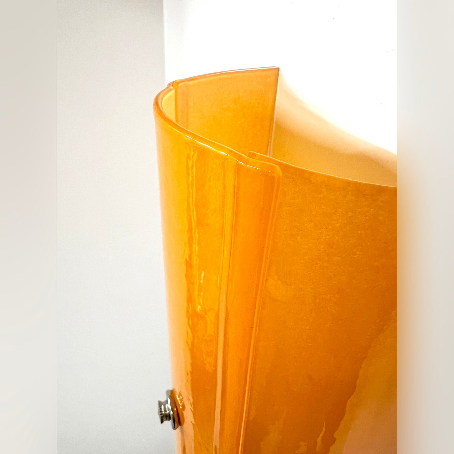 Half Round Glass Wall Sconce, Burnt Orange