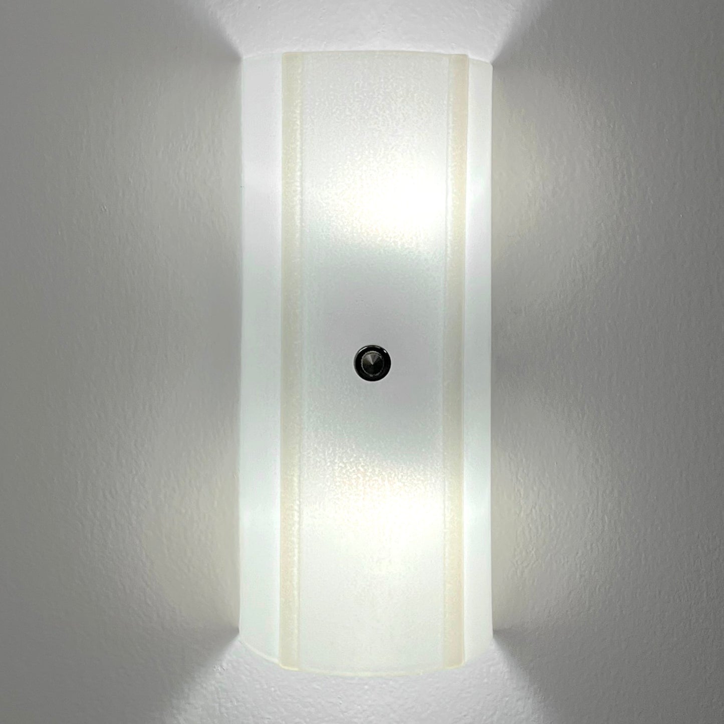 Half Round Glass Wall Sconce, Ice White