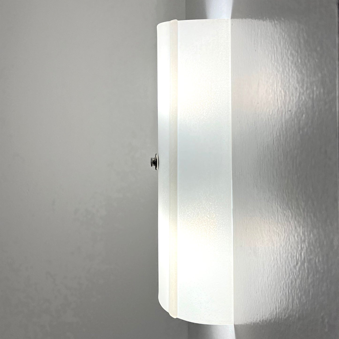 Half Round Glass Wall Sconce, Ice White