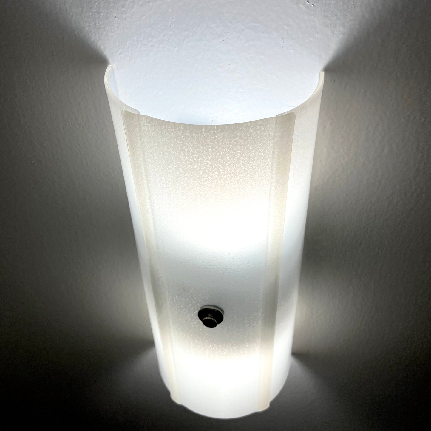 Half Round Glass Wall Sconce, Ice White