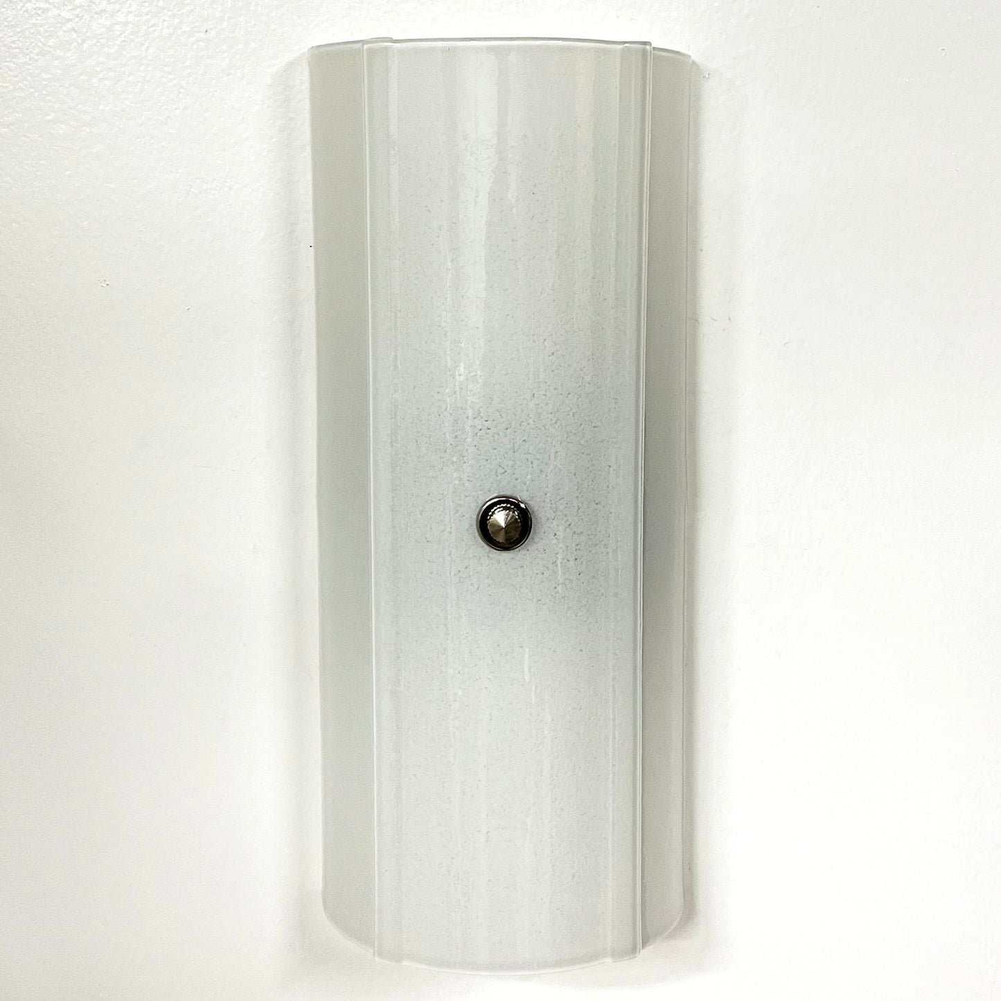 Half Round Glass Wall Sconce, Ice White