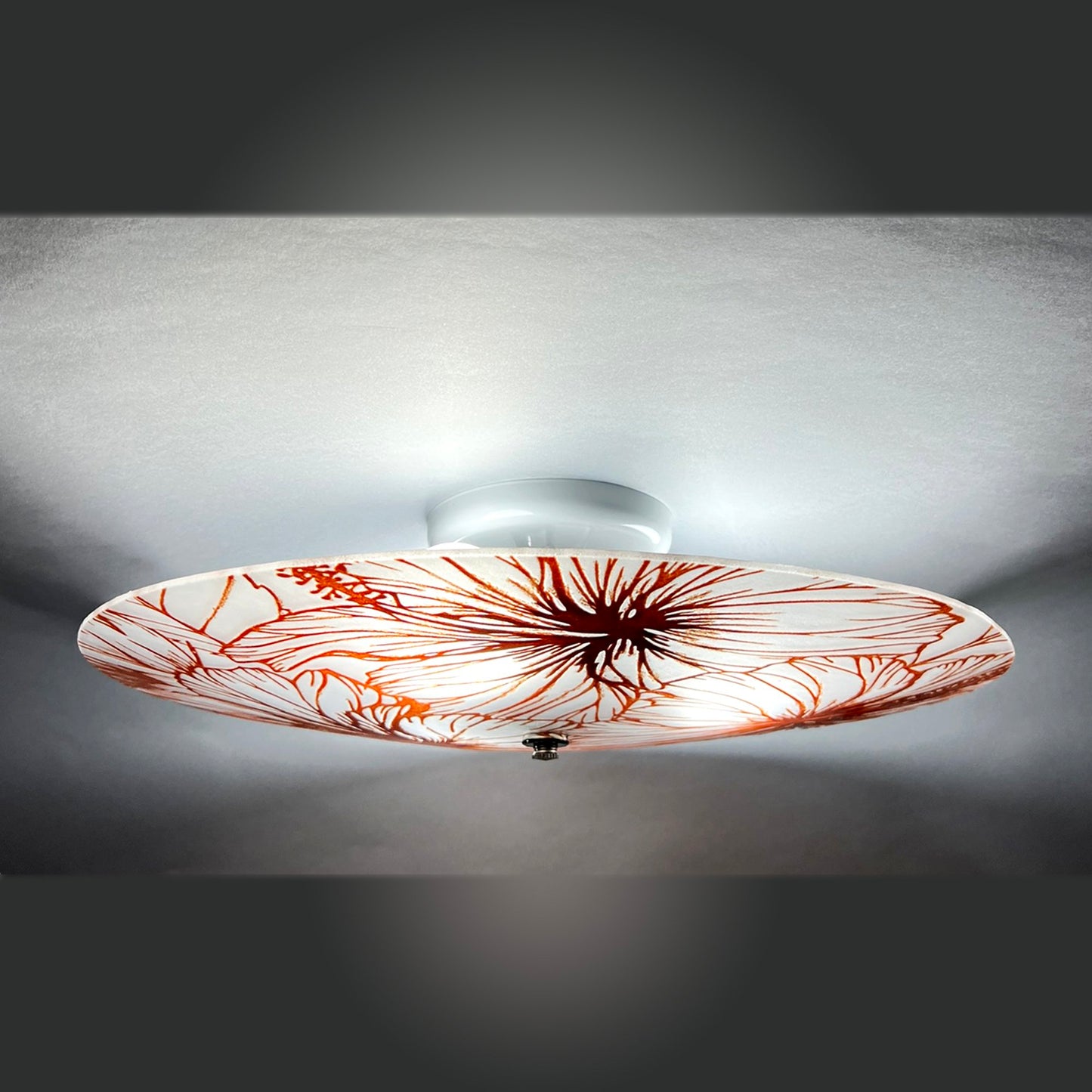 The Hibiscus Ceiling Light, in Crimson