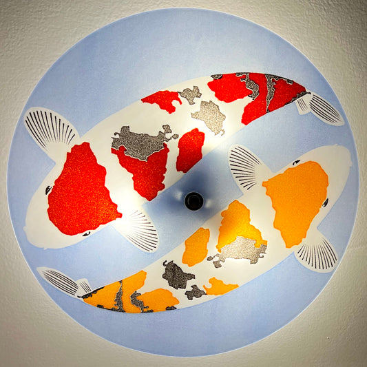 The Koi Ceiling Light, Blue Background