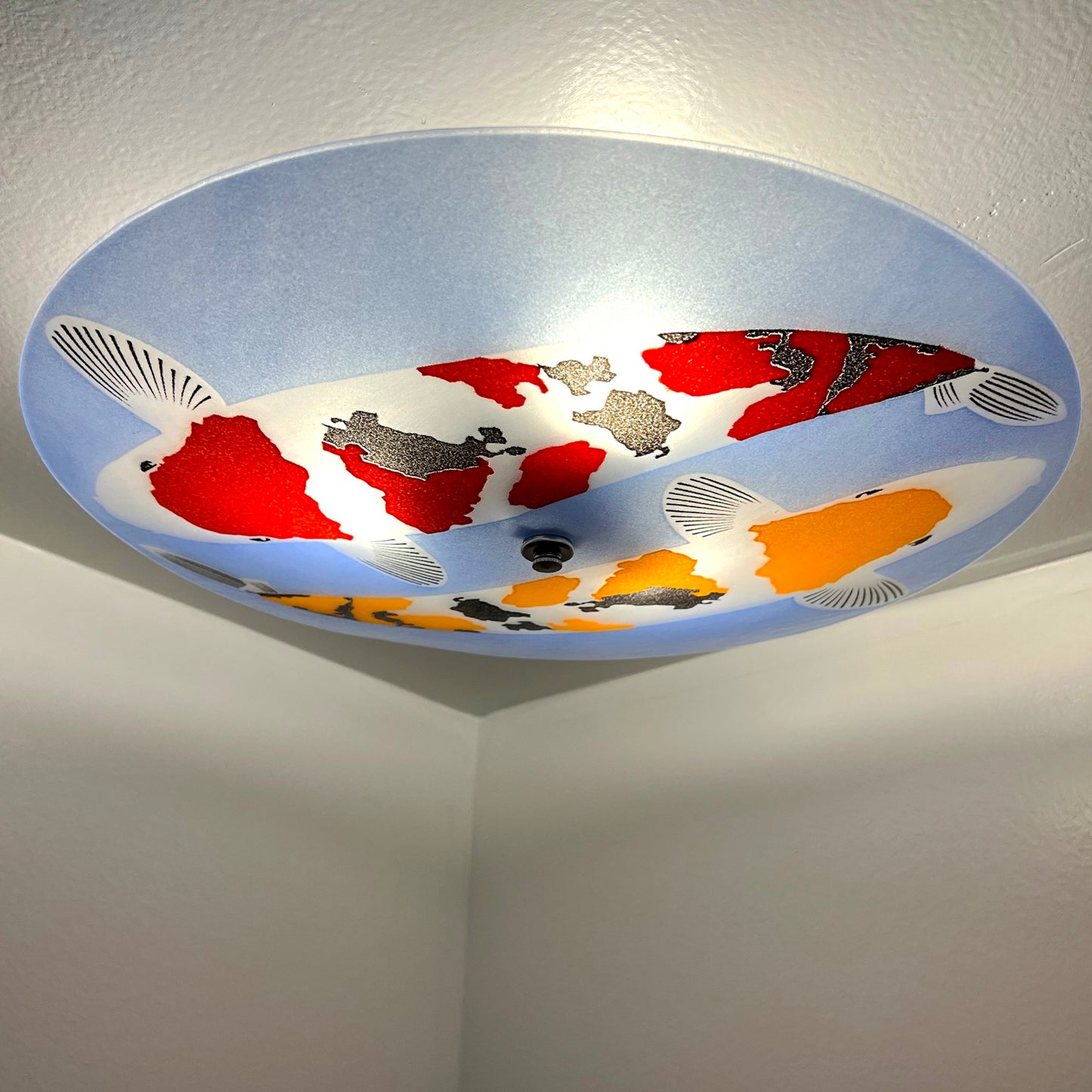 The Koi Ceiling Light, Blue Background