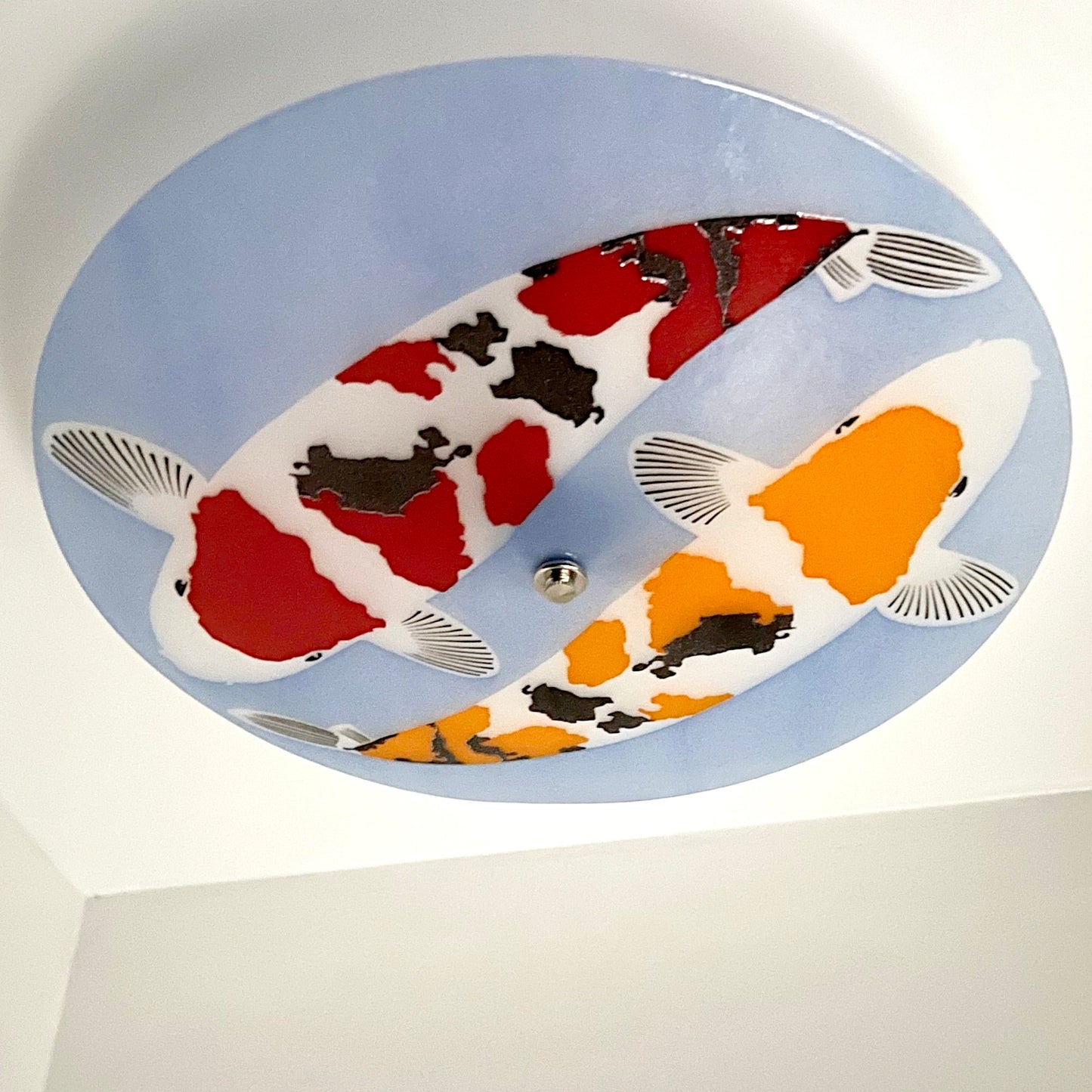 The Koi Ceiling Light, Blue Background