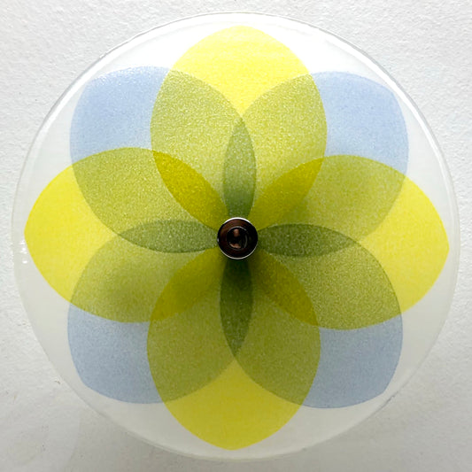 The Lotus Ceiling Light, Lt Blue and Yellow