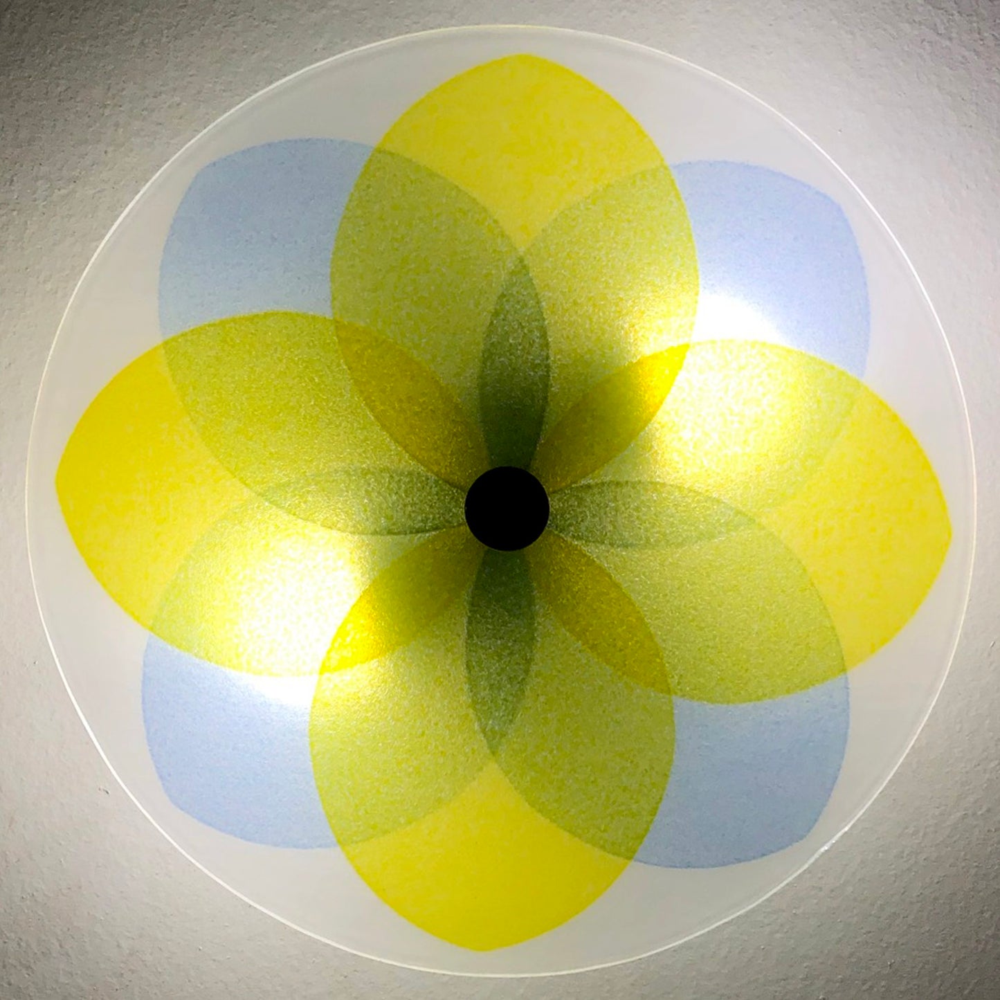 The Lotus Ceiling Light, Lt Blue and Yellow