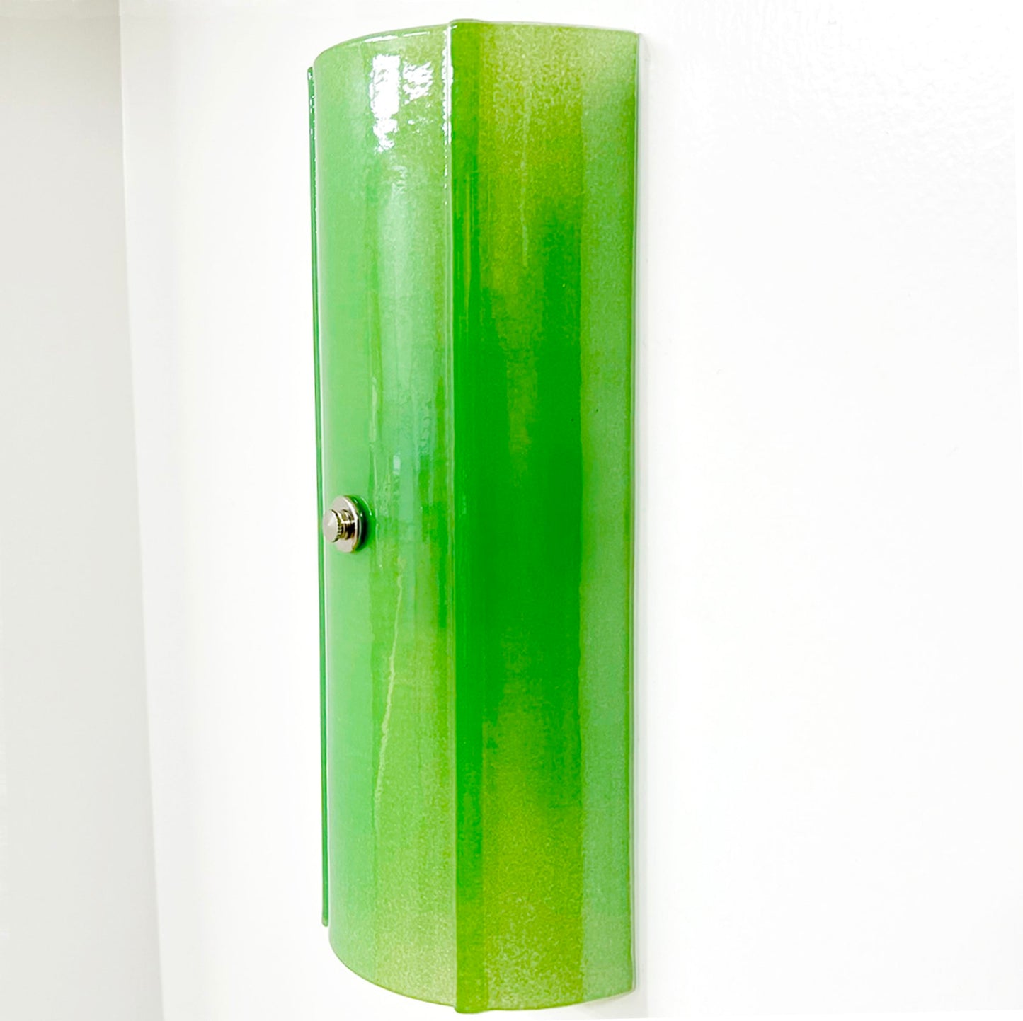 Half Round Glass Wall Sconce, Jade Green