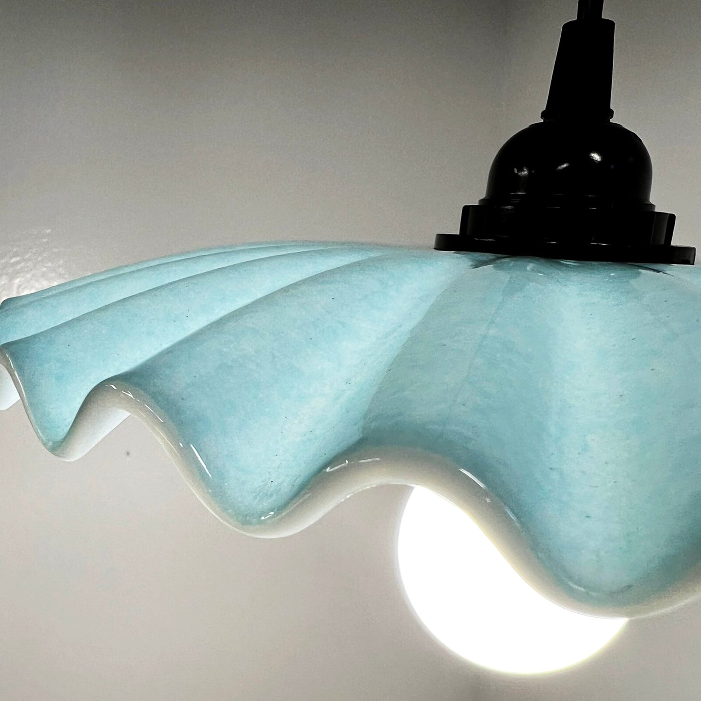 Candy Dish Pendant Light, Sky Blue