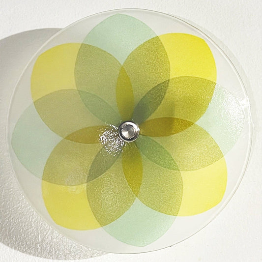 The Lotus Ceiling Light, Yellow and Teal Green
