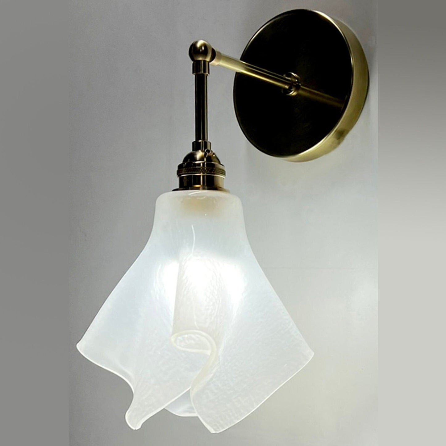 The Handkerchief Wall Sconce with Brass Fittings, Frosted Glass