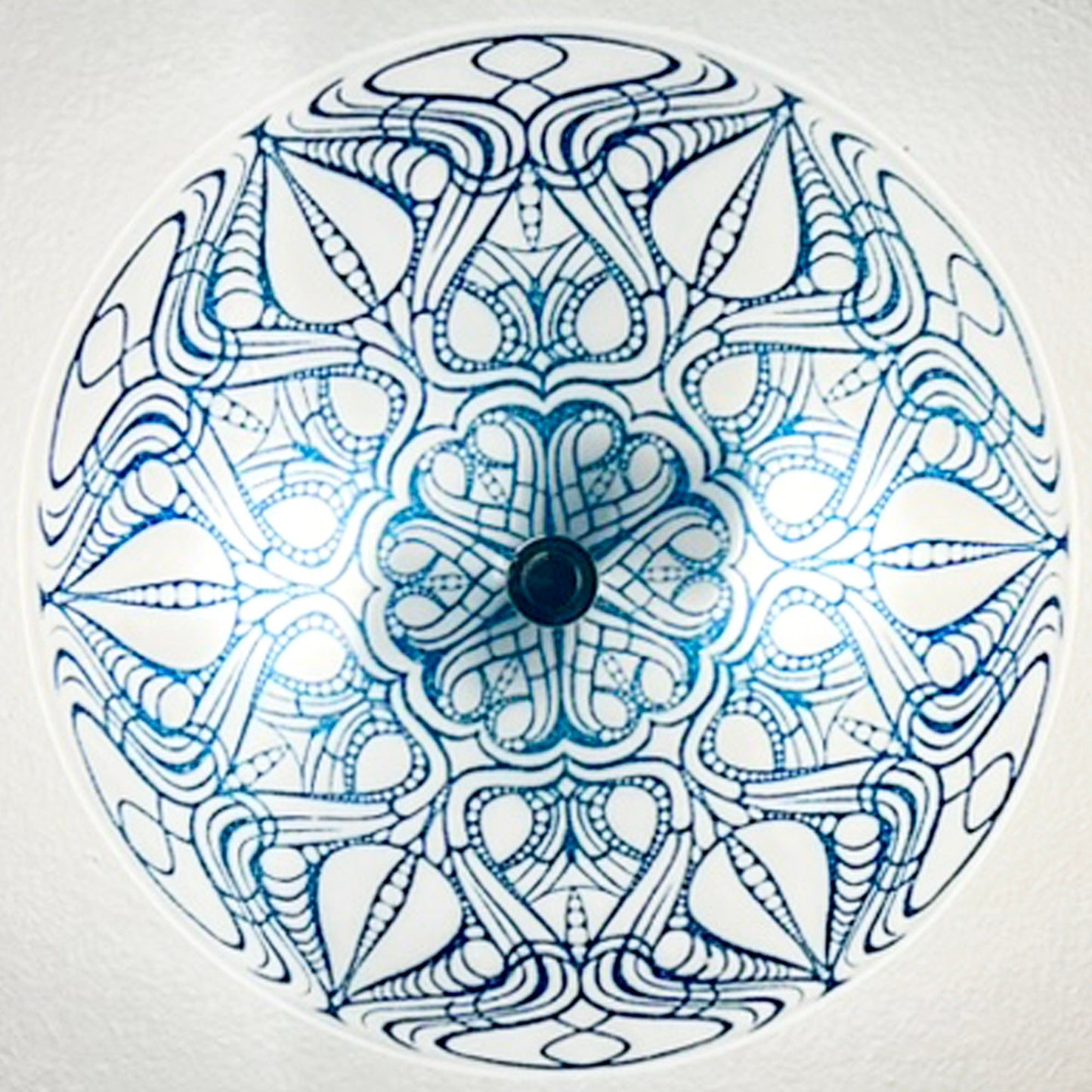The Nouveau  Ceiling Light, Aventurine Blue