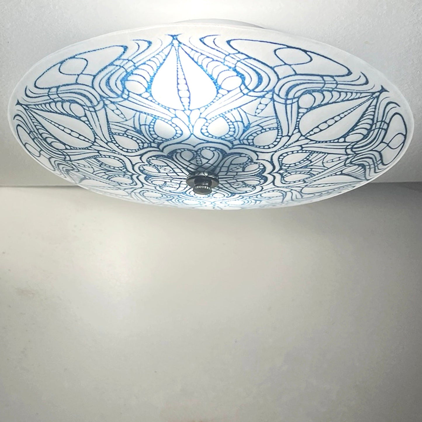 The Nouveau  Ceiling Light, Aventurine Blue