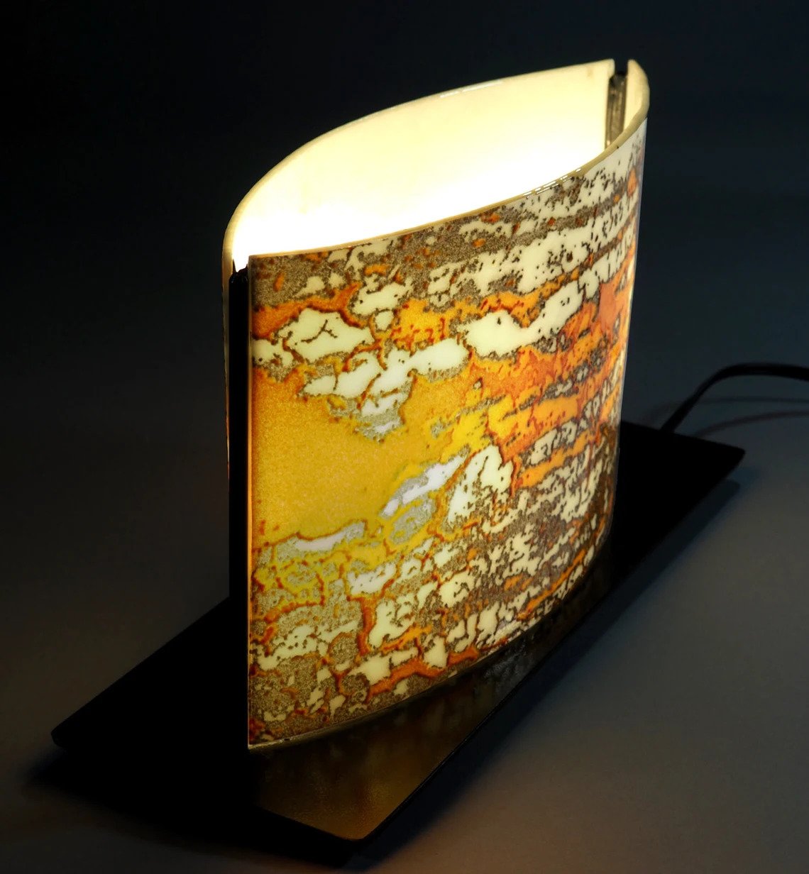 The N2A Table Lamp Kiln Formed Glass Handmade Lamp